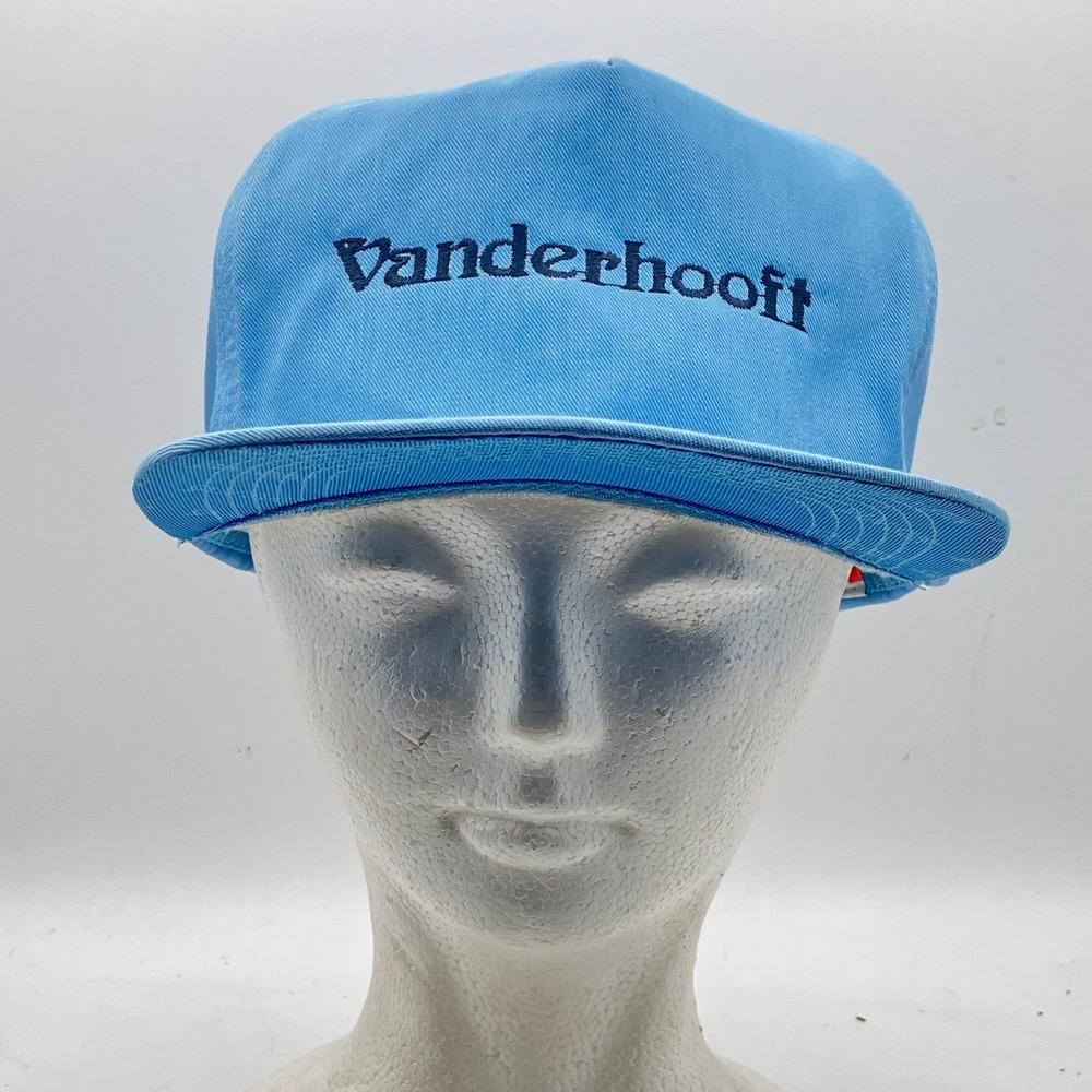 Vintage San Sun Vanderhooft Snapback Hat‎ Cap Blue Cord Trim Taiwan OSFA